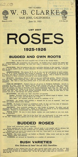 Cover for List 2507 roses, budded and own roots