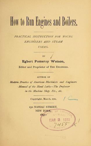 Cover for How to run engines and boilers