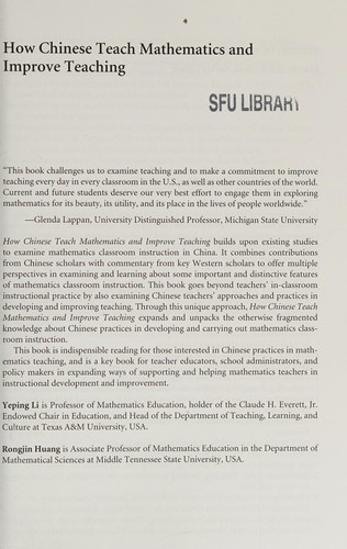 Cover for How Chinese teach mathematics and improve teaching