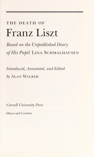 Cover for The death of Franz Liszt