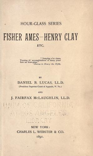 Cover for Fisher Ames, Henry Clay, etc.