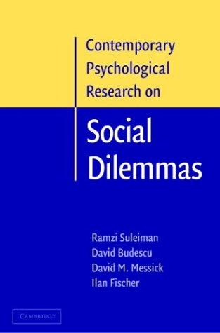 Cover for Contemporary Psychological Research on Social Dilemmas
