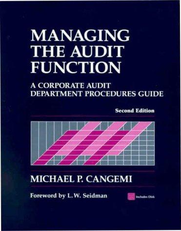 Cover for Managing the Audit Function