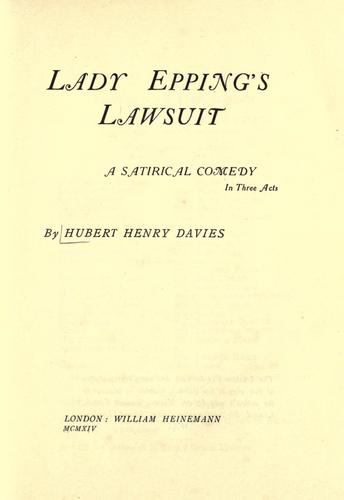 Cover for Lady Epping's lawsuit