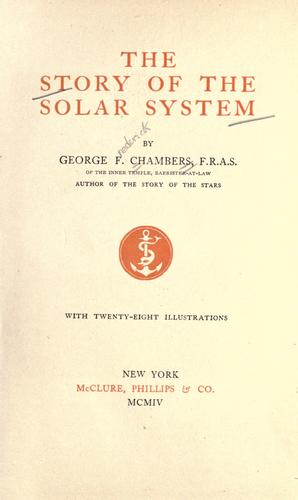 Cover for The story of the solar system