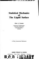 Cover for Statistical mechanics of the liquid surface