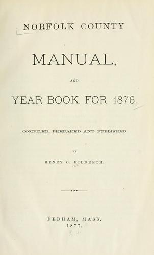 Cover for Norfolk County manual, and year book for 1876.
