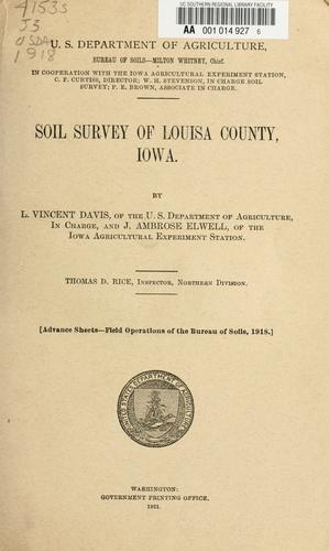 Cover for Soil survey of Louisa County, Iowa