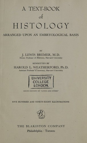 Cover for A text-book of histology