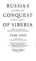 Cover for Russia's conquest of Siberia, 1558-1700