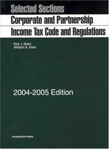 Cover for Corporate and Partnership Income Tax Code and Regulations, Selected Sections