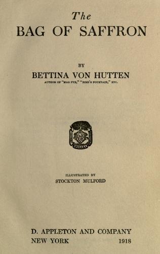 Cover for The bag of saffron