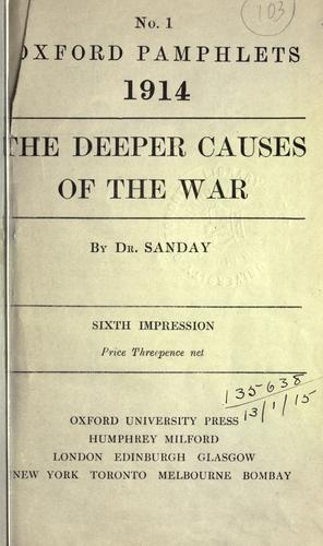 Cover for The deeper causes of the war.