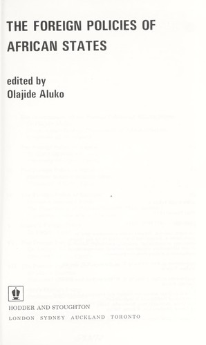 Cover for The Foreign policies of African states