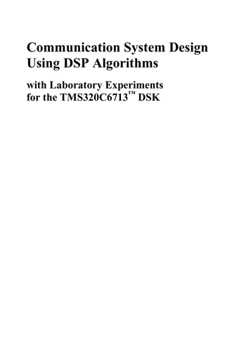 Cover for Communication system design using DSP algorithms