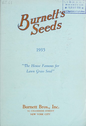 Cover for Burnett's seeds, 1935