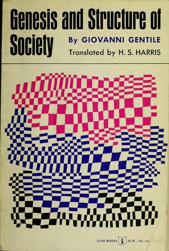 Cover for Genesis and structure of society.