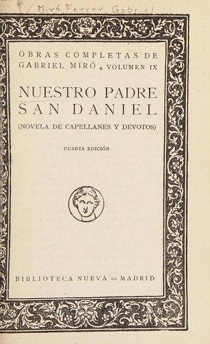 Cover for Nuestro padre San Daniel (Clásicos de la Literatura/BN) (Spanish Edition)