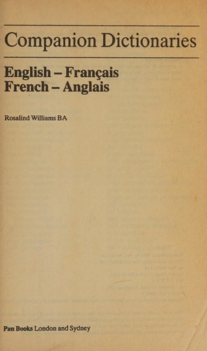 Cover for English - Franc̨ais, French - Anglais