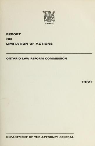 Cover for Report of the Ontario Law Reform Commission on limitation of actions.