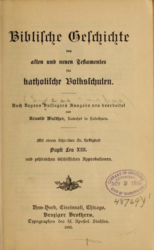 Cover for Biblische geschichte des Alten und Neuen Testamentes für katholische volksschulen