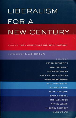 Cover for Liberalism for a new century
