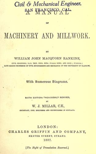 Cover for A manual of machinery and millwork.