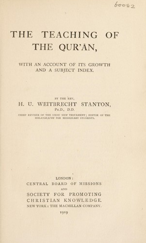 Cover for The teaching of the Qurʹānm
