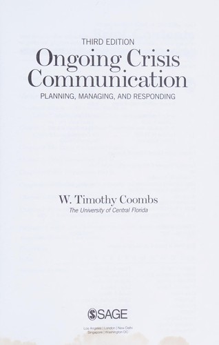 Cover for Ongoing crisis communication