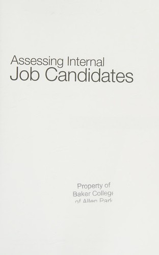 Cover for Assessing internal job candidates