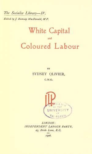 Cover for White capital and coloured labour