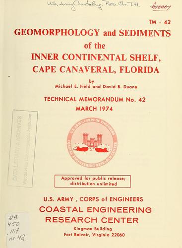 Cover for Geomorphology and sediments of the Inner Continental Shelf, Cape Canaveral, Florida