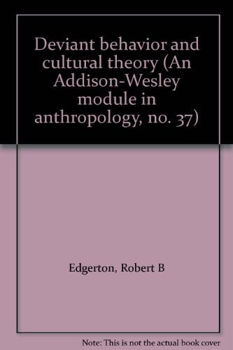 Cover for Deviant behavior and cultural theory
