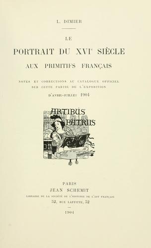 Cover for portrait du XVIe siècle aux primitifs français