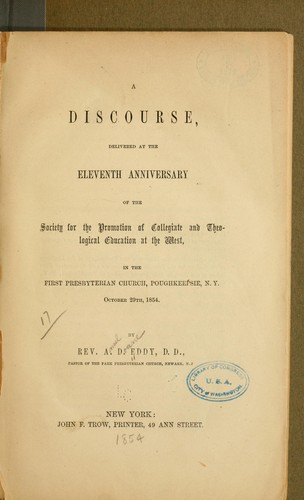 Cover for A discourse