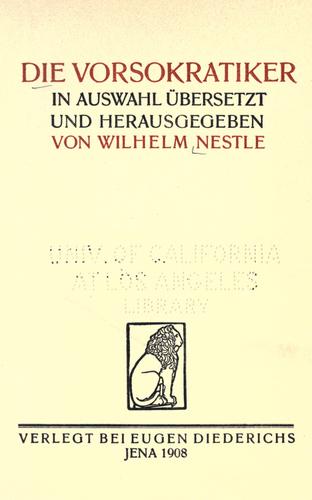 Cover for vorsokratiker in auswahl