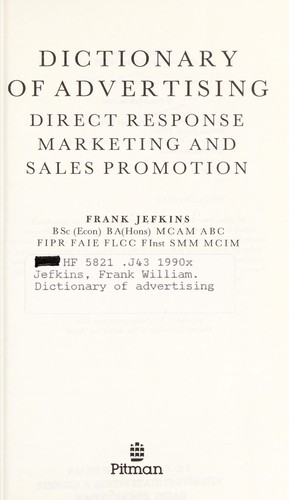 Cover for Dictionary of Advertising