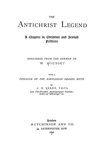 Cover for Antichrist legend
