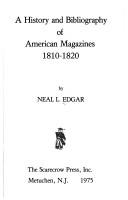 Cover for A history and bibliography of American magazines, 1810-1820