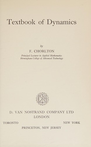Cover for Textbook of dynamics