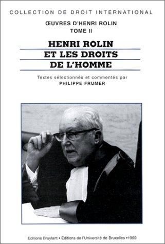 Cover for Henri Rolin et les droits de l'homme