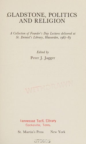 Cover for Gladstone, Politics and Religion