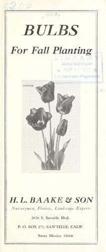 Cover for Bulbs for fall planting [price list]