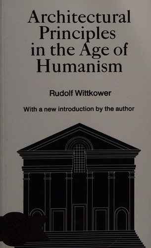Cover for Architectural principles in the age of humanism