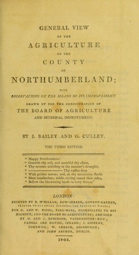 Cover for General view of the agriculture of the county of Northumberland ; with observations on ... its improvement