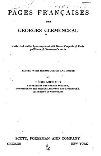 Cover for Pages françaises