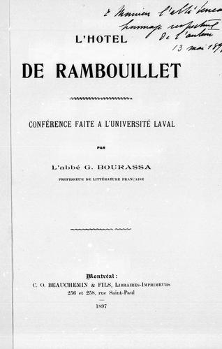 Cover for L' Hôtel de Rambouillet
