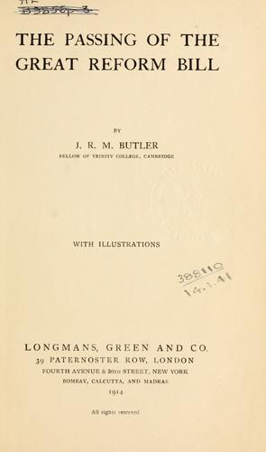 Cover for The passing of the Great Reform Bill
