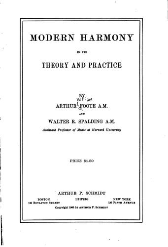 Cover for Modern harmony in its theory and practice