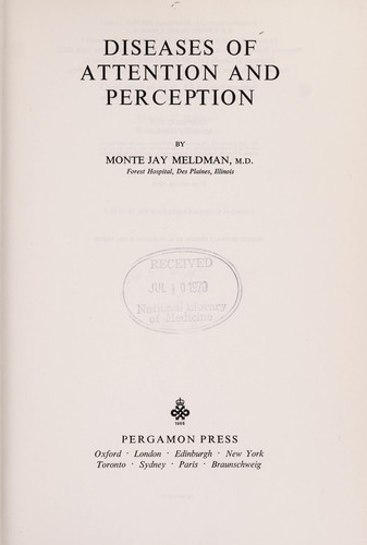Cover for Diseases of attention and perception